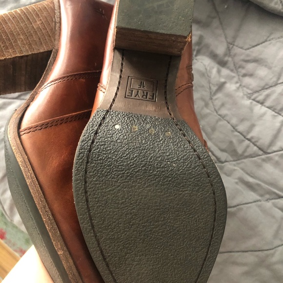 Frye Patty Leather Riding Bootie in Camel - Picture 4 of 6